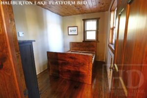 reclaimed wood beds Ontario, barnwood bed, platform bed, Haliburton Lake, Ontario, Canada, threshing floor