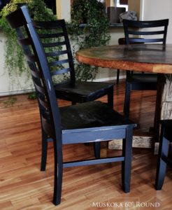 cottage tables Ontario, cottage life, reclaimed wood round table, solid wood round tables Ontario, Mennonite furniture, Muskoka, epoxy