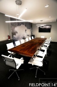 reclaimed wood boardroom table, boardroom table, Toronto, Oakville, Ontario, custom boardroom table, sold wood boardroom table, recycled wood furniture, recycle