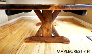 farmhouse table, epoxy, resin, HD Threshing Floor Furniture, Gerald Reinink, sawbuck, rustic table, cottage table, reclaimed wood tables Ontario