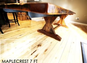 farmhouse table, epoxy, resin, HD Threshing Floor Furniture, Gerald Reinink, sawbuck, rustic table, cottage table, reclaimed wood tables Ontario