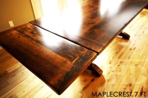 farmhouse table, epoxy, resin, HD Threshing Floor Furniture, Gerald Reinink, sawbuck, rustic table, cottage table, reclaimed wood tables Ontario