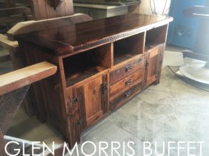 reclaimed wood cabinet, reclaimed wood buffet, rustic furniture Ontario, cottage furniture, reclaimed wood furniture, epoxy, HD Threshing, HD Threshing Floor Furniture, cottage furniture