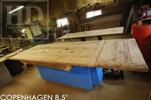 reclaimed wood table, Ontario, metal base table, harvest table, rustic furniture, rustic furniture waterloo, mennonite furniture Cambridge, epoxy, resin, HD Threshing, HD Threshing Floor Furniture