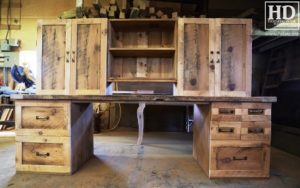 desk, desk, reclaimed wood desks, Ontario, HD Threshing Floor Furniture, Gerald Reinink, rustic. Ontario