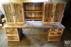 desk, desk, reclaimed wood desks, Ontario, HD Threshing Floor Furniture, Gerald Reinink, rustic. Ontario