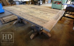 reclaimed wood pedestal table, pedestal table, Ontario