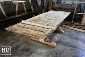 trestle table, Ontario, reclaimed wood table, rustic