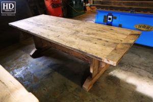 trestle table, Ontario, reclaimed wood table, rustic