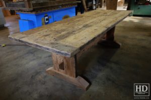 trestle table, Ontario, reclaimed wood table, rustic