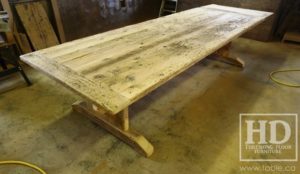 trestle table, Ontario, reclaimed wood table, rustic, Mennonite furniture