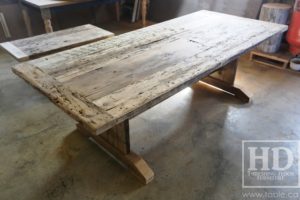 trestle table, Ontario, reclaimed wood table, rustic, Mennonite furniture