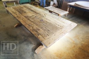 trestle table, Ontario, reclaimed wood table, rustic, Mennonite furniture