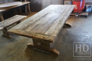 trestle table, Ontario, reclaimed wood table, rustic, Mennonite furniture