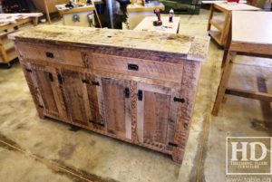 reclaimed wood buffet Ontario, reclaimed wood table Ontario, Gerald Reinink, rustic