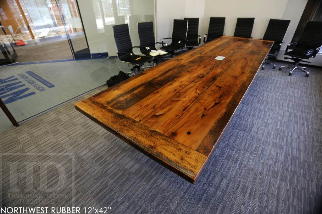 12′ Reclaimed Wood Boardroom Table For Etobicoke Company Blog