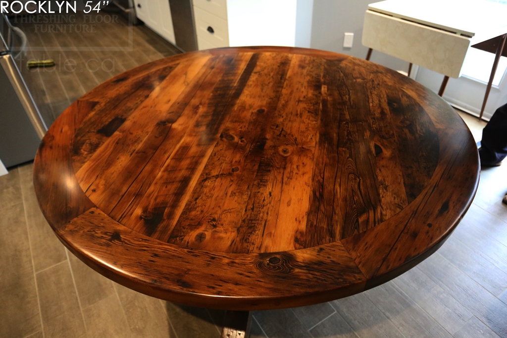 Round Reclaimed Wood Dining Table | Rustic Round Wood Tables